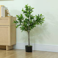 Potted Fake Plant, Lifelike Laurel Artificial Tree with 345 PEVA Leaves for Home Decor, Green