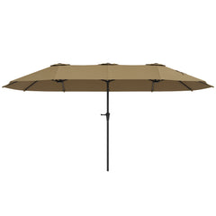 13 ft. Extra Large Patio Umbrella with Easy Crank Handle, Vents for Outdoor, Patio, UPF30+, Coffee