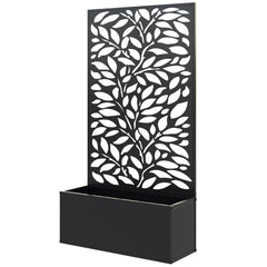 Metal Garden Bed with Trellis for Climbing Plants, Freestanding or Wall Mounted Flower Bed for Garden, Patio, Balcony