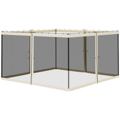 Replacement Mesh Sidewall Netting for 12' x 12' Gazebos and Canopy Tents with Zippers, (Sidewall Only) Cream