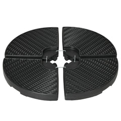 HDPE Material Patio Umbrella Base Weights Sand Filled up to 150 Lb. for Any Offset Umbrella Base | 4-Piece, Water or Sand Filled, All-Weather, Black (Round)