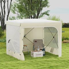 7' x 8' Pop Up Canopy Tent, Camping Tent Sun Shade Shelter with Curtains, Nettings and Carrying Bag, UV-Resistant