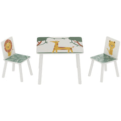 3-Piece Kids Toddler Table and Chair Set Furniture for Boys and Girls Aged 3-8, Bedroom, Nursery, Playroom, Green