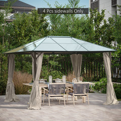 9.84' x 11.8' Gazebo Sidewall Set with Hooks/C-Rings, Beige