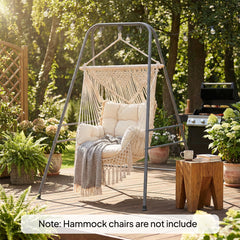 Hammock Chair Stand  Indoor and Outdoor Use with Anti-Slip Foot Pads, 2 Carabiners, Gray