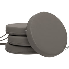 Patio Chair Cushions Set of 4 Round Seat Cushions for Dining Bistro Chairs Machine Washable, 15" x 15" x 3", Dark Gray