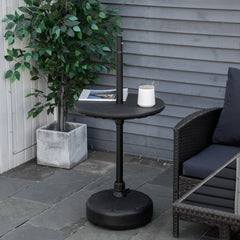 20" Umbrella Table Tray, Easy to Install Table-Top, Round Portable for Swimming Pool, Beach, Patio, Deck, Garden, Black