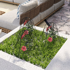 6 Pack Garden Cloches for Plants, 16" x 13" Metal Crop Cage, Plant Cages to Keep Animals Out, Black