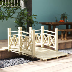 5 ft. Wooden Garden Bridge Footbridge for Backyard Ponds, Creeks, Streams, Nature Wood