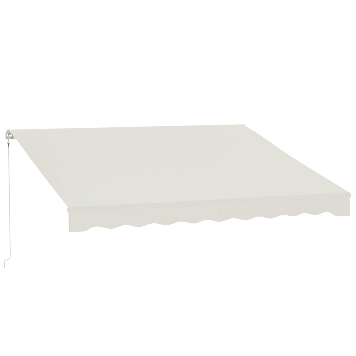 12' x 10' Electric Awning, Retractable Awning, UV Protection Sun Shade Shelter with Remote Controller and Manual Crank Handle for Deck, Balcony, Yard, Cream White