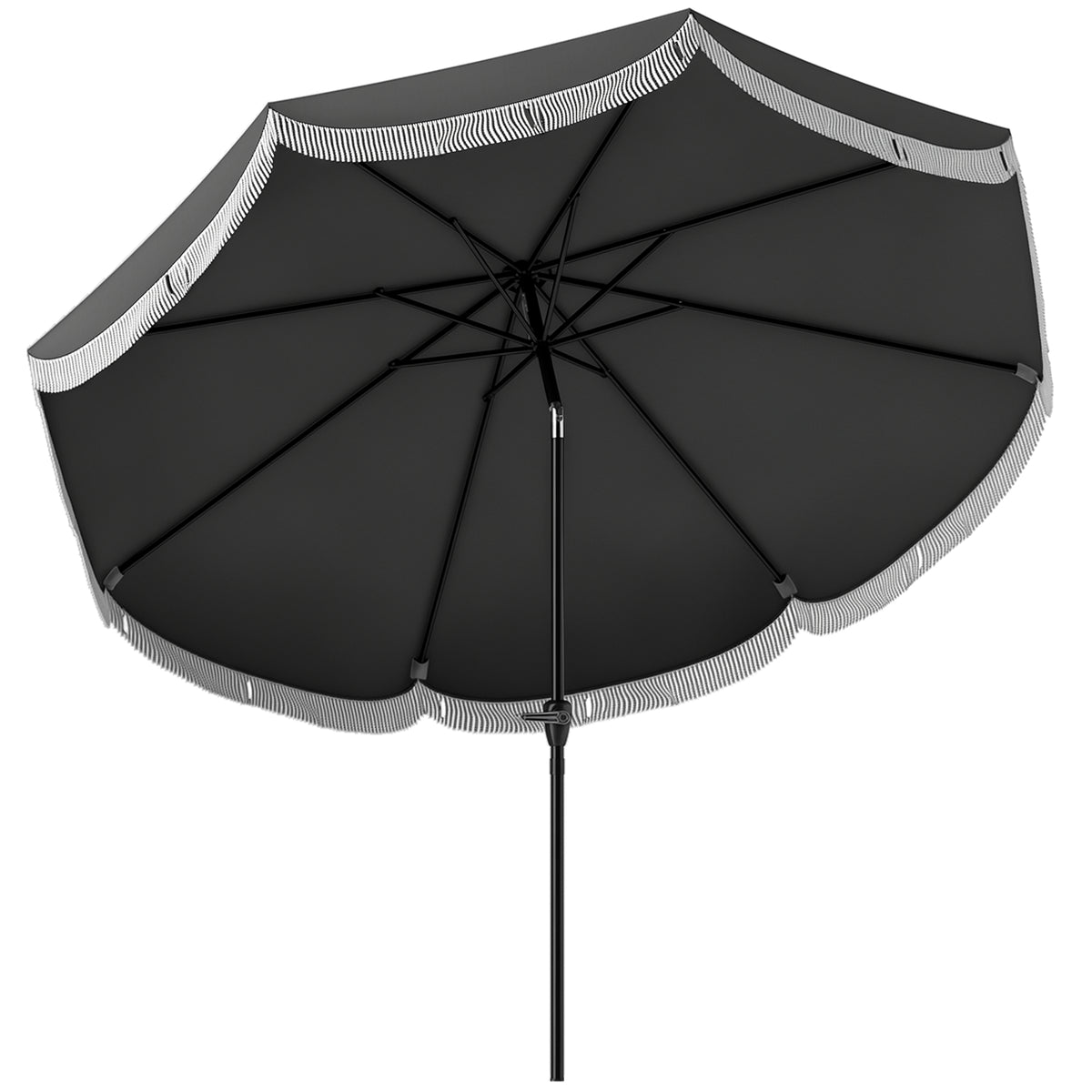 9FT Patio Umbrella, UPF 30+ Outdoor Market Umbrella with Crank, 8 Ribs, Push Button Tilt, Vented for Patio Deck Backyard Lawn, Charcoal Gray