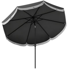 9FT Patio Umbrella, UPF 30+ Outdoor Market Umbrella with Crank, 8 Ribs, Push Button Tilt, Vented for Patio Deck Backyard Lawn, Charcoal Gray