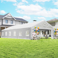 Heavy Duty Party Tent, 19.5' x 39' Large Sun Shade Canopy Tent for Parties, Wedding, Events, BBQ Grill, White