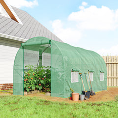 15' x 6' x 7' Outdoor Portable Walk-In Greenhouse with Windows