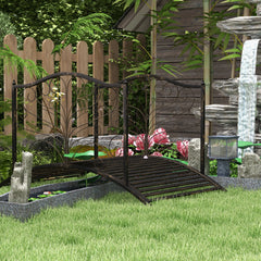 4’ Metal Arch Backyard Garden Bridge with Safety Siderails, Delicate Scrollwork, & Easy Assembly, Black Bronze