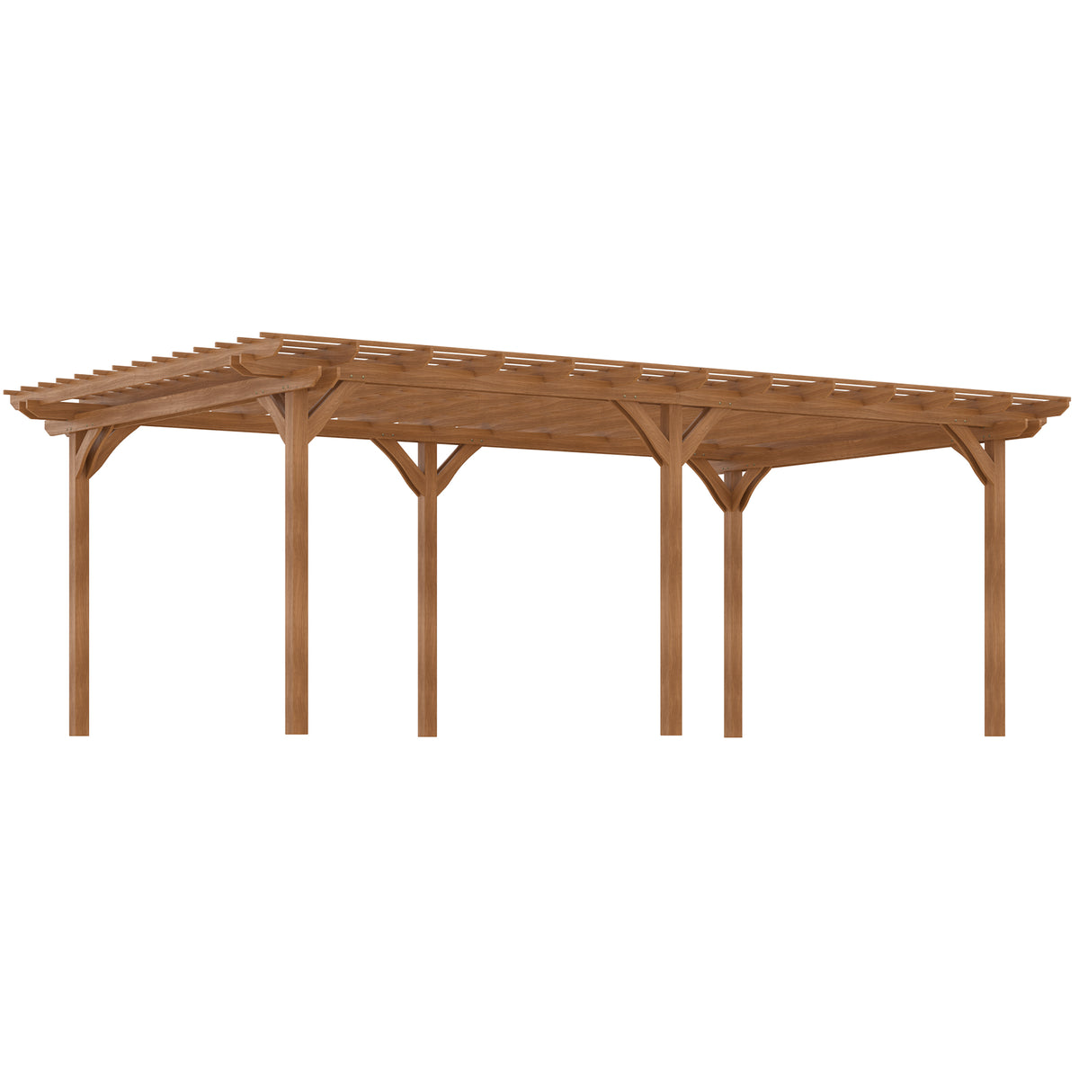 12' x 20' Outdoor Pergola, Wood Gazebo Grape Trellis with Stable Structure for Climbing Plant Support, Garden, Patio, Backyard, Deck, Brown