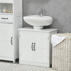 Bathroom Sink Cabinet, Pedestal Sink Cabinet with Adjustable Shelf, White