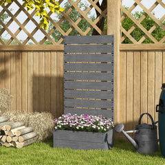 Trellis Planter for Climbing Plants, Raised Garden Bed with Trellis, Planter Box for Outdoor, 28.25" x 15" x 59", Gray
