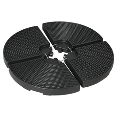 HDPE Material Patio Umbrella Base Weights Sand Filled up to 150 Lb. for Any Offset Umbrella Base | 4-Piece, Water or Sand Filled, All-Weather, Black (Round)
