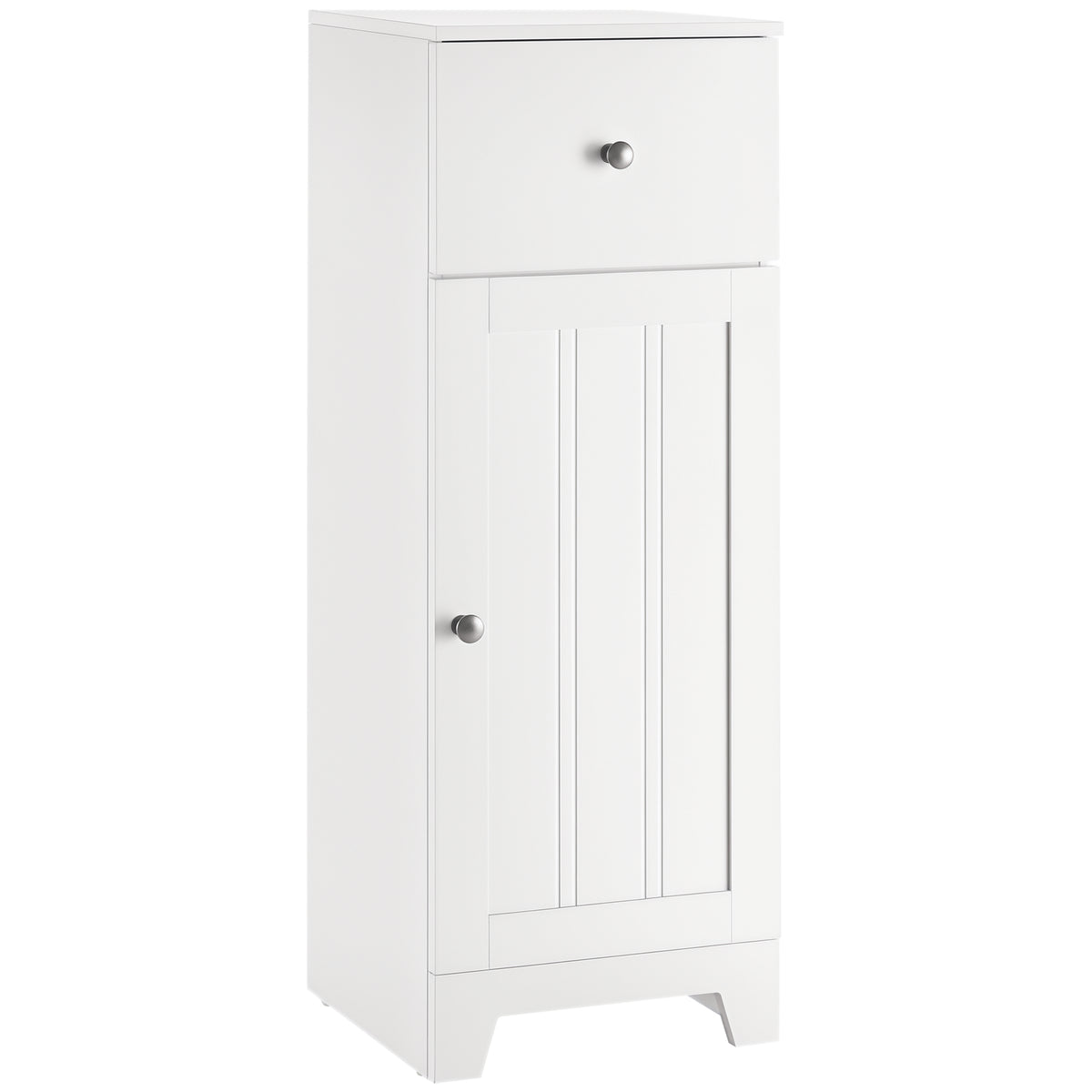 Short Bathroom Storage Cabinet, Cabinet Organizer with 1 Drawer and Adjustable Shelf for Living Room, White