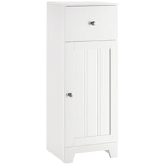 Short Bathroom Storage Cabinet, Cabinet Organizer with 1 Drawer and Adjustable Shelf for Living Room, White