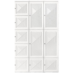 Portable Wardrobe Closet, Folding Clothes Storage Organizer with 8 Cube Compartments, 2 Hanging Rods, 11 Magnet Doors, White