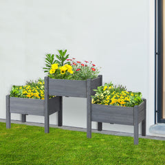3 Tier Raised Garden Bed Freestanding Planter Box for Vegetables, Herb, Flowers