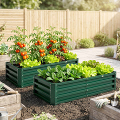 Galvanized Raised Garden Bed, 4' x 2' x 1' Metal Planter Box, for Growing Vegetables, Flowers, Herbs, Succulents, Green