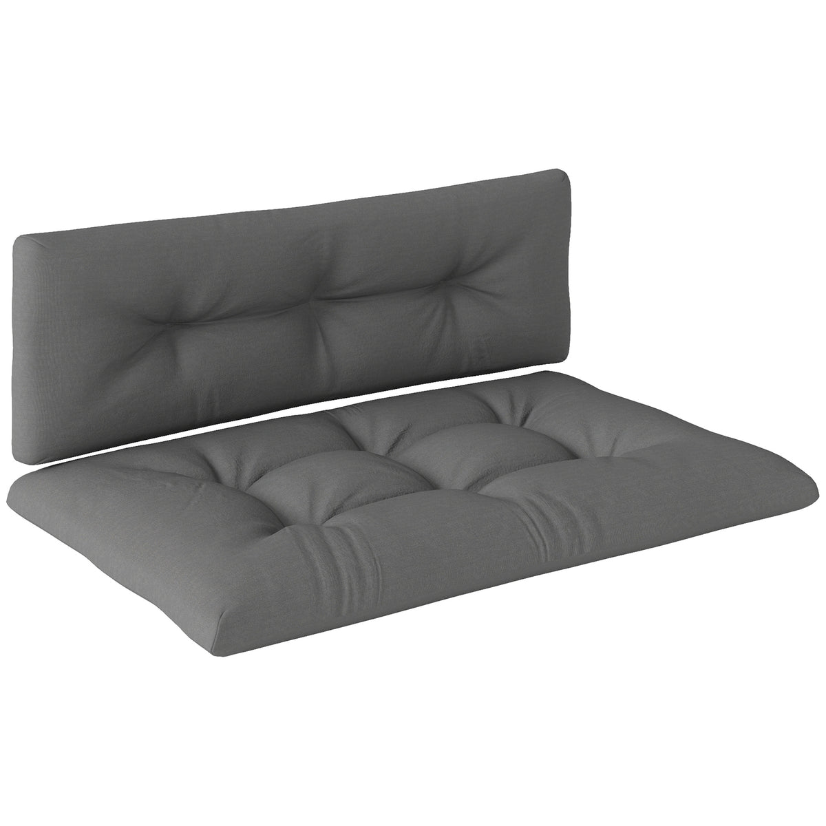 2 Seater Pallet Cushions Outdoor 3.9" Thick Replacement Cushions - Tufted Design for Garden, Patio, Dark Gray