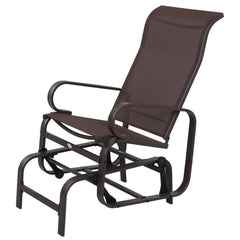 Gliding Lounger Chair, Single Rocker with Lightweight Metal & Mesh Construction, brown