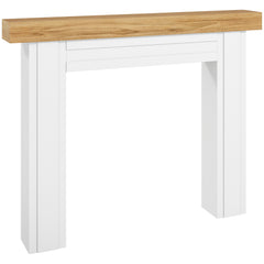 Modern Fireplace Mantel, Freestanding Fireplace Surround with Leg for Electric Fireplaces, 51.2" W x 40.6" H, Natural Wood