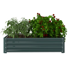 Galvanized Raised Garden Bed, 4' x 4' x 1' Metal Planter Box, for Growing Vegetables, Flowers, Herbs, Succulents, Green