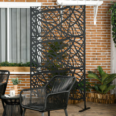 Decorative Outdoor Privacy Screen, See-Through Outdoor Divider/Separator with Twisted Branch Motif for Fun Shadows or Climbing Plant Trellis, Fence Panel for Garden Walkway, Backyard, 6.5FT