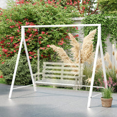 Metal Porch Swing Stand, Heavy Duty Swing Frame, Hanging Chair Stand Only, 528 LBS Weight Capacity, for Backyard, Patio, Lawn, Playground, White