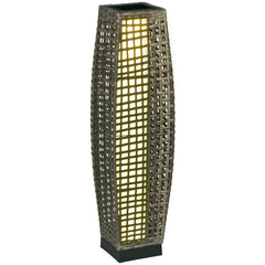 Solar Floor Lamp, Outdoor Garden Lantern Pathway Light & Decorative Driveway Lighting with Auto On/Off LED Lights for Porch, Yard, Lawn, Courtyard, Deck, Gray