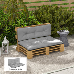 2 Seater Pallet Cushions Outdoor 3.9" Thick Replacement Cushions - Tufted Design for Garden, Patio, Light Gray