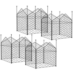 4 Pack Garden Cloches for Plants, 12" x 14" Metal Crop Cage Set, Plant Cages to Keep Animals Out, Black