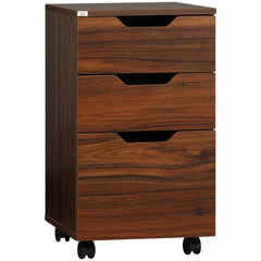 Storage Cabinet Storage Organizer with Caster Wheels, Brown Wood Grain