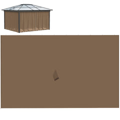9.84' x 9.84' Gazebo Sidewall Set with Hooks/C-Rings, Brown