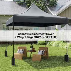 10' x 10' Replacement Canopy Top for Pop Up Canopy Tent with 4 Sand Bags, UPF50+ Protection, Dark Gray