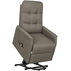 Power Lift Chair for Elderly, Fabric Recliner Sofa with Remote Control, Side Pockets, Quick Assembly, Coffee