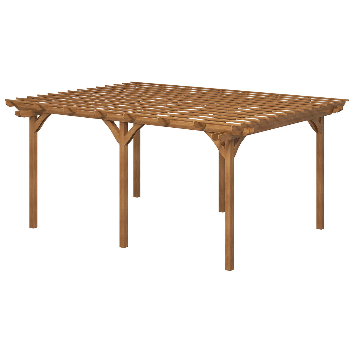 12' x 16' Outdoor Pergola Grape Trellis, Wood Gazebo for Climbing Plants at Garden, Patio, Backyard, Deck, Brown