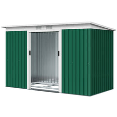 9' x 4' Metal Outdoor Storage Shed, Tool House with Double Lockable Doors for Backyard, Patio, Lawn, Garage, Dark Green