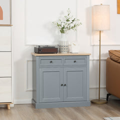 Sideboard Buffet Cabinet, Coffee Bar Cabinet with 2 Drawers and Double Door Cupboard for Kitchen, Living Room, Entryway, Dark Gray