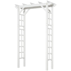 85" Wooden Garden Arbor for Wedding and Ceremony, Outdoor Garden Arch Trellis for Climbing Vines - White