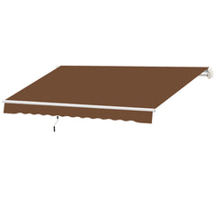 10' x 8' Manual Retractable Sun Shade Patio Awning - Coffee Brown