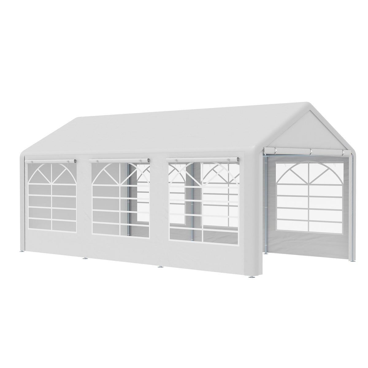 10 x 20 ft Heavy Duty Party Tent Outdoor Gazebo Wedding Tent Event Shelter Carport BBQ with Removable Sidewalls & Windows, Outside Waterproof Canopy for Parties, White