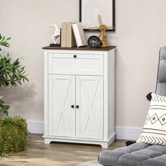 Farmhouse Sideboard Storage Cabinet with Doors and Drawer for Kitchen, Living room, 23.5"x11.75"x34.5", White