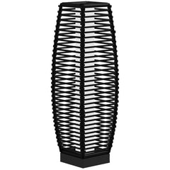 Solar Floor Lamp, Outdoor Rattan Garden Lantern Pathway Light & Decorative Driveway Lighting, Black