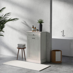 Kitchen Tilt Out Trash Bin Cabinet Free Standing Storage Cabinet with Drawer, Light Gray